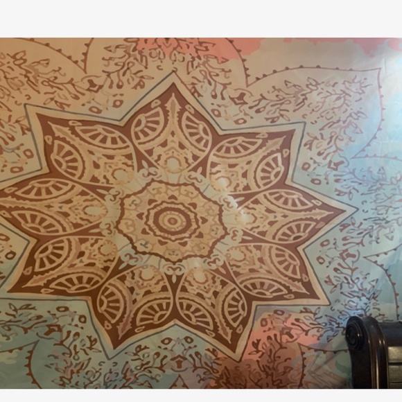 Boho pink blue mandala wall decor tapestry - Picture 3 of 4